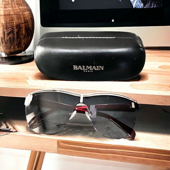 BALMAIN Sunglasses with Red Frames 70MM + Case, NWT main image 15